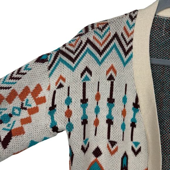 Savanna Jane Let’s Get It Aztec Open Cardigan Small Boho - Picture 3 of 8